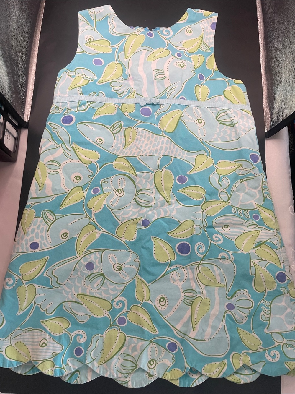 Lilly Pulitzer Turquoise Fish Print Sleeveless Dress